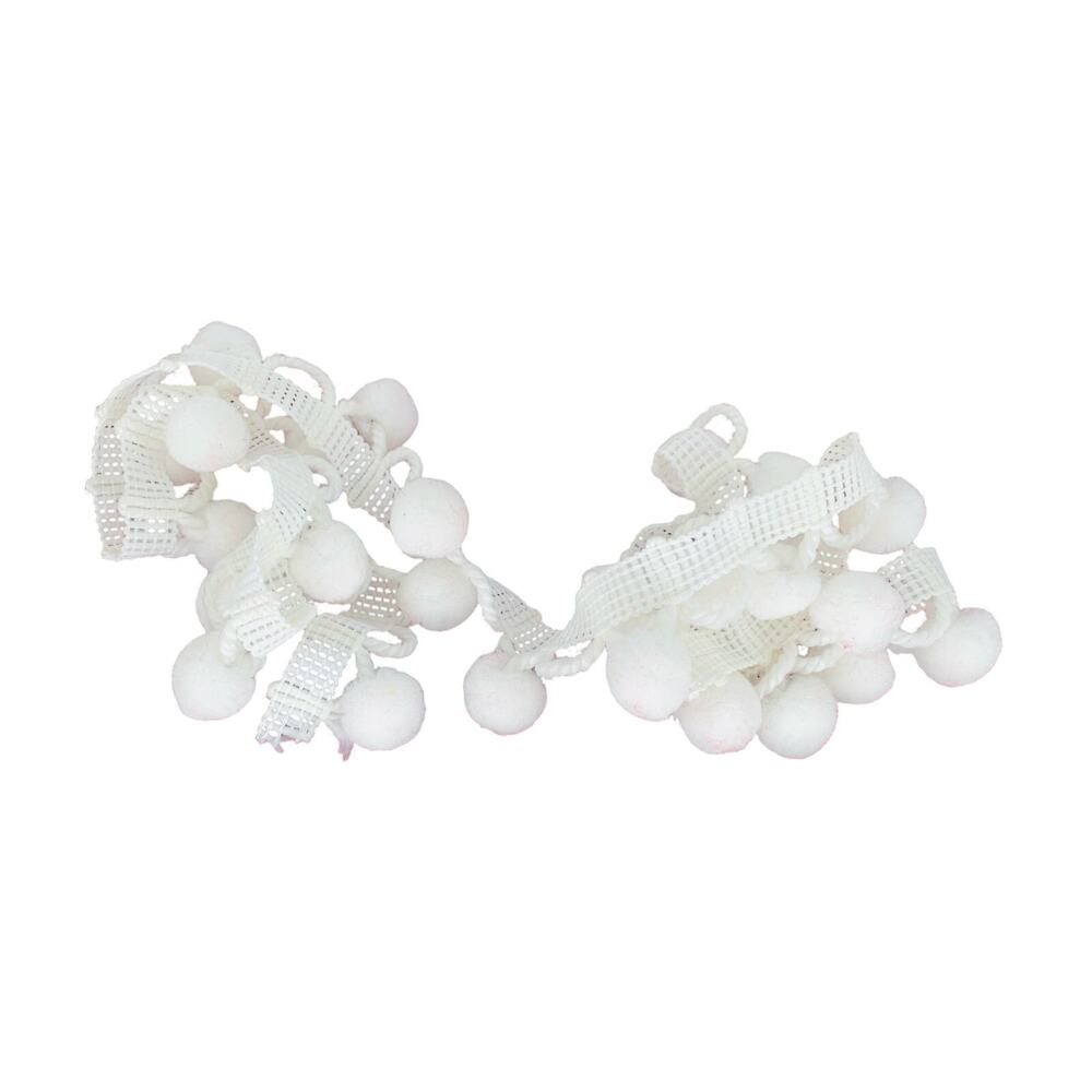 Pom Pom Fringe Trim White 1/2 Inch Scalloped 1 Yard Finish New Edging Crafting